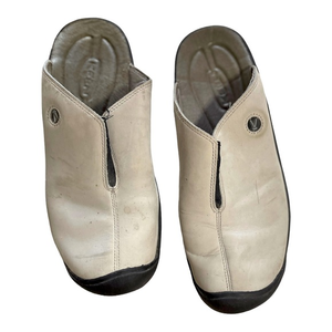 Keen Mule Clogs Womens 7 Gray Slip On Wedge‎ Closed Toe Comfort Leather 7.5